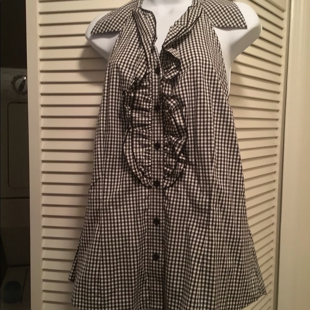 Black and white checkered halter